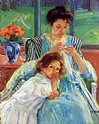 Young Mother Sewing 1902